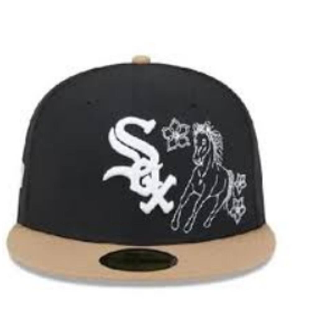 New Era Chicago White Sox Western Khaki 59FIFTY Fitted Baseball Hat Size 7 1/8